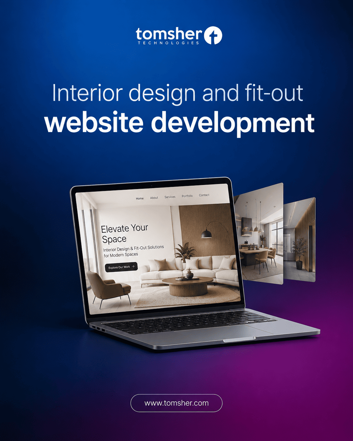 Interior design and fit-out website development in Dubai
